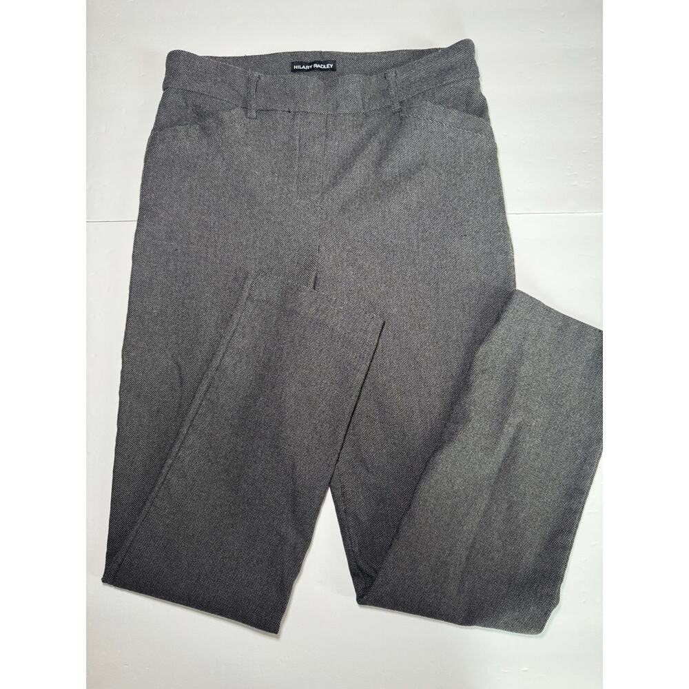 Hilary Radley Womens Pull On Dress Pants Small Gray Straight Leg Stretch Slacks